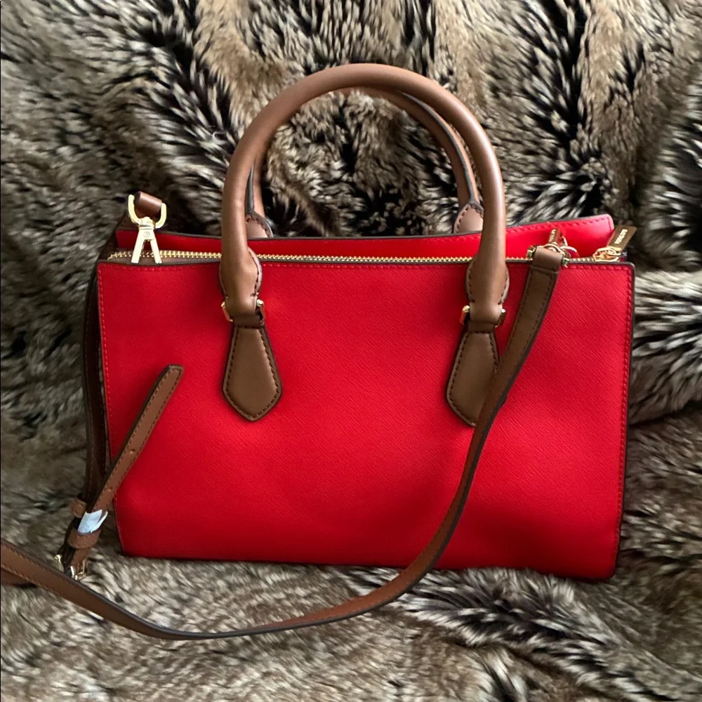 Michael Kors Scarlet and Brown Satchel/ shoulder strap bag - Picture 6 of 10